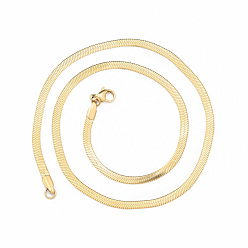 Золотой 304 колье из нержавеющей стали с цепочками в виде елочки для мужчин, золотые, 15.75 дюйм (40 см), широк: 3 мм
