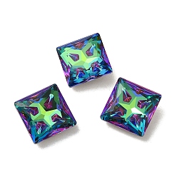 Sphinx Glass Rhinestone Cabochons, Point Back & Back Plated, Faceted, Square, Sphinx, 18x18x7.5mm