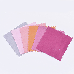 Random Single Color or Random Mixed Color Silver Polishing Cloth, Jewelry Cleaning Cloth, 925 Sterling Silver Anti-Tarnish Cleaner, Square, Random Single Color or Random Mixed Color, 8x8x0.05cm