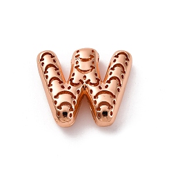 Letter W Латунные подвески, стойки покрытие, долговечный, без кадмия и без свинца, подвески с полыми буквами, Буква W, 22.5x26x8 мм, отверстие : 4.7x3 мм