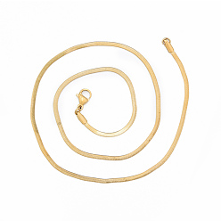 Золотой 304 колье из нержавеющей стали с цепочками в виде елочки для мужчин, золотые, 15.75 дюйм (40 см), широк: 2 мм