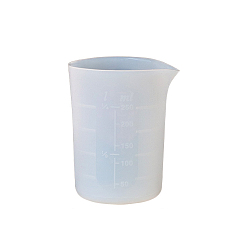 White Silicone Measuring Cup Tools, Graduated Cup, White, 6.5~8.5x10.5cm