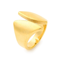 Золотой 304 из нержавеющей стали Манжета кольца для женщин, ионное покрытие (ip), золотые, размер США 6 (16.5 мм)