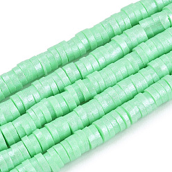 Средний Весенно-Зеленый Бусины из полимерной глины , для поделок ювелирных изделий, Диск / плоские круглые, средний весенний зеленый, 4x1 мм, отверстие : 1 мм