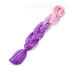 Purple Synthetic Jumbo Ombre Braids Hair Extensions, Crochet Twist Braids Hair for Braiding, Heat Resistant High Temperature Fiber, Wigs for Women, Purple, 24 inch(60.9cm)