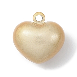 Goldenrod Spray Printed Alloy Bell Pendants, Heart, Goldenrod, 22.5x22.5x16.5mm, Hole: 3mm