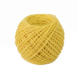 Gold 50M Jute Cord, Round, for Gift Wrapping, Party Decoration, Gold, 2mm, about 54.68 Yards(50m)/Roll