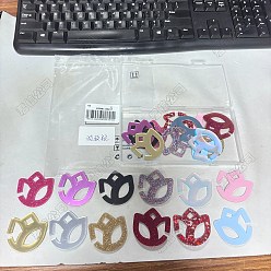 (52) Непрозрачная лаванда 24шт 12 цвета акриловые подвески для бокалов, бокал маркер, тюльпан, разноцветные, 44x44 мм, 2 шт / цвет