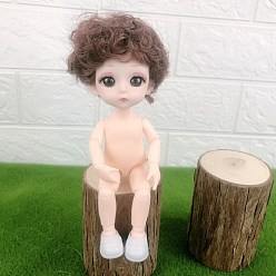 Camel Plastic Girl Action Figure Body, with Short Mushroom Hairstyle, for BJD Doll Accessories Marking, Camel, 160mm