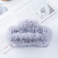 Светлый Стально-синий Заколки для волос с большими когтями из пушистой плюшевой ткани, для девочек и женщин с густыми волосами, светло-стальной синий, 138x64 мм