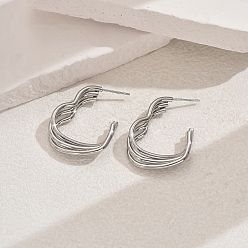 Серебро Стильные 201 серьги-гвоздики в форме полого сердца из нержавеющей стали, серебряные, 30x20 мм