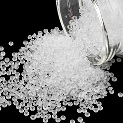 (1F) Transparent Frost Crystal Toho 11/0 полукруглые бусины, японский бисер, (1 f) прозрачный морозный кристалл, 11/0, 2.2x0.9 мм, отверстие : 0.8 мм, Около 1733 шт / 10 г
