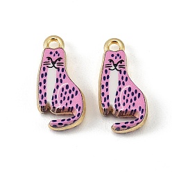 Фламинго Печатные подвески сплава, подвески в форме кошки, долговечный, стойки покрытие, золотые, фламинго, 21x10x4 мм, отверстие : 1.8 мм
