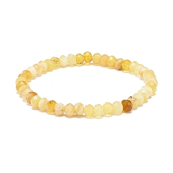 Yellow Opal Natural Yellow Opal Rondelle Beaded Stretch Bracelets for Women, Inner Diameter: 2-1/8 inch(5.5cm)