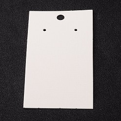 White Paper Earring Card, with Three Holes, White, 90mm long, 50mm wide