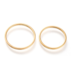 Golden Ion Plating(IP) 304 Stainless Steel Plain Band Rings, Golden, 1mm, US Size 7~7 3/4(17.3~17.9mm)