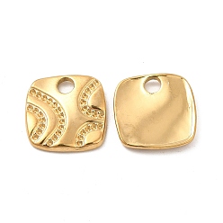 Real 18K Gold Plated Ion Plating(IP) 304 Stainless Steel Pendants Rhinestone Settings, Square, Real 18K Gold Plated, 14x14x2mm, Hole: 2.5mm, Fit For 0.7mm Rhinestone