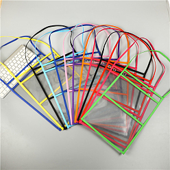 (52) Непрозрачная лаванда ПЭТ пластиковый детский подарок многоразовая сумка для документов для сухой салфетки, написание сухих карманов для стирания, прозрачный, швейная машина для бумажных документов, с ручкой, разноцветные, 35x25 мм