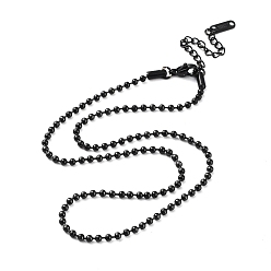 Gunmetal 304 Stainless Steel Ball Chain Necklace, Gunmetal, 15.94 inch(40.5cm)