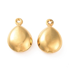 Golden 304 Stainless Steel Pendants, Teardrop, Golden, 15x9.5x5mm, Hole: 1mm