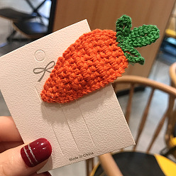 Carrot Knitted Hair Clip for Women, Fruit Edge and Top Clamp Headwear Accessories