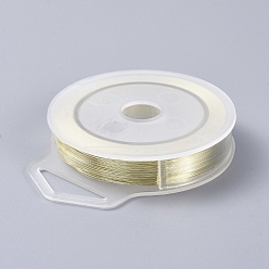 Light Gold Round Copper Wire for Jewelry Making, Light Gold, 0.4mm, about 49.21 Feet(15m)/roll