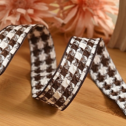 Coconut Brown 9M Polyester Tartan Ribbons, Garment Accessories, Gift Packaging, Coconut Brown, 1 inch(25mm), about 9.84 Yards(9m)/Roll