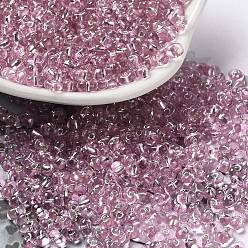 Pink Baking Paint Glass Seed Beads, Peanut, Pink, 3.5~4x2~2.5x2~2.3mm, Hole: 0.8mm