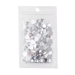 Clear Acrylic Rhinestone Flat Back Cabochons Garment Accessories, Faceted Heart, Clear, 10x10x3.5mm
