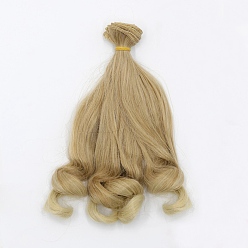Dark Khaki High Temperature Fiber Long Hair Short Wavy Hairstyles Doll Wig Hair, for DIY Girl BJD Makings Accessories, Dark Khaki, 7.87~39.37 inch(20~100cm)