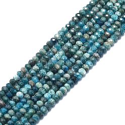 Apatite Natural Apatite Beads Strands, Faceted, Rondelle, 5~6x3~4mm, Hole: 1mm, about 85~90pcs/strand, 15.55 inch(39.5cm)