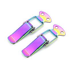 Rainbow Color Stainless Steel Spring Loaded Toggle Latches, Latch Catch Clamp Clips for Cases, Toolboxes, Trunks and Chests, Rainbow Color, 80x27mm, about 2pcs/set