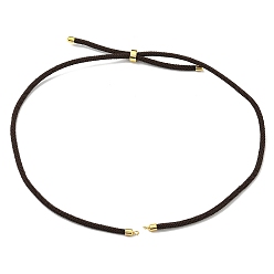 Coconut Brown Nylon Cords Necklace Making, with Golden Brass Findings, Long-Lasting Plated, Coconut Brown, 22~22.8 inch(56~58cm), Hole: 1.7mm