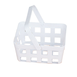 Белый Пластиковая корзина для хранения мини-модель, аксессуары для кукольного домика с микро-ландшафтом, притворяясь опорными украшениями, белые, 100x84x47 мм