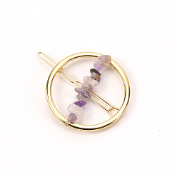 Аметист Заколки для волос из сплава, с аметистом, аксессуары для волос для женщин и девочек, 65x50 мм
