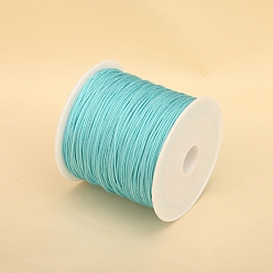 Turquoise 50M Nylon Thread, Chinese Knot Cord, for Jewelry Making, Turquoise, 0.8mm, about 54.68 Yards(50m)/Roll