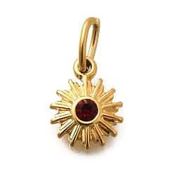 Коричневый 304 из нержавеющей стали амулеты горный хрусталь, ионное покрытие (ip), коричневые, 11.5x9.5x2.5 мм, отверстие : 4.5 мм