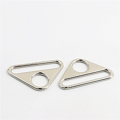 Platinum Zinc Alloy Buckle Ring, Triangle, Webbing Belts Buckle, for Luggage Belt Craft DIY Accessories, Platinum, 35x57mm, Hole: 16mm and 50mm