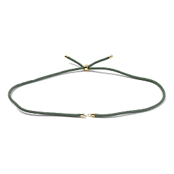 Средний Морско-зеленый Нейлон шнуры ожерелье решений, с фурнитурой позолоченной латунной, долговечный, средний морской зеленый, 22~22.8 дюйм (56~58 см), отверстие : 1.7 мм