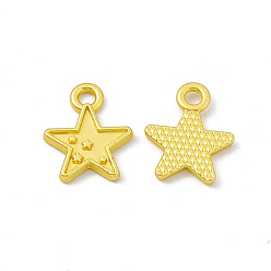 Matte Gold Color Rack Plating Alloy Charms, Cadmium Free & Lead Free & Nickle Free, Star, Matte Gold Color, 13x10.5x1.5mm, Hole: 1.8mm