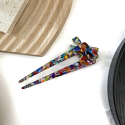 Разноцветный Вилки для волос из ацетата целлюлозы, аксессуары для волос для женщин и девочек, красочный, 115x40 мм