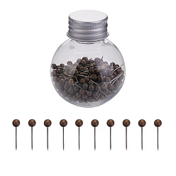 Кокосово-Коричневый Сплав с пластиковыми иглами для одежды, регистрировать иглы, 4 мм, 370 шт / комплект