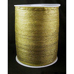 Goldenrod Glitter Metallic Ribbon, Sparkle Ribbon, DIY Material for Organza Bow, Double Sided, Golden Color, Size: about 1/8 inch(3mm) wide, 880Yards/Roll(811.98m/roll)