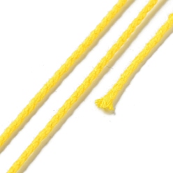 Желтый 20м плетеный шнур из полиэстера для изготовления ювелирных изделий, круглые, желтые, 2 мм, около 21.87 ярдов (20 м) / рулон