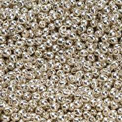 (DP1051) Galvanized Silver MIYUKI 3.4mm Drop Beads, Japanese Seed Beads, Galvanized Dyed, (DP1051) Galvanized Silver, 3.4x3mm, Hole: 0.65mm, about 8100pcs/Pound