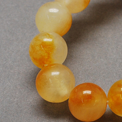 Sandy Brown Two Tone Natural Jade Bead Strands, Dyed, Round, Sandy Brown, 8mm, Hole: 1mm, about 48pcs/strand, 14.9 inch