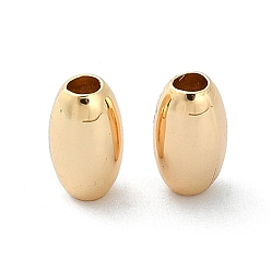 Real 18K Gold Plated Brass Beads, Oval, Real 18K Gold Plated, 4x7mm, Hole: 1.8mm