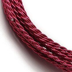 Cerise Aluminum Wire, Twisted Round, Cerise, 1.6mm, about 16.40 Feet(5m)/Roll