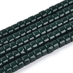 Темно-серый Непрозрачные сплошные цветные стеклянные бусины, плоско-круглые, темно-серый, 4~4.5x3 мм, отверстие : 0.5~0.8 мм, около 126~129 шт / нитка, 14.57~14.96'' (37~38 см)