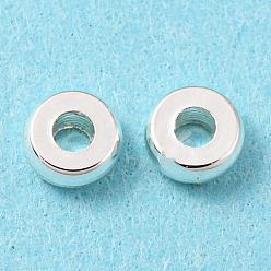 Серебро Латунные бусины, без кадмия и без свинца, долговечный, диск, серебряные, 3x1 мм, отверстие : 1.2 мм